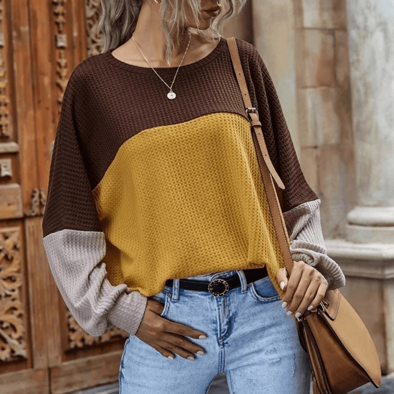 Contrast Waffle Top