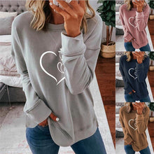 Load image into Gallery viewer, Heart Print Crewneck Sweatshirt

