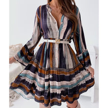 Load image into Gallery viewer, Printed V-Neck Pleated Skirt
