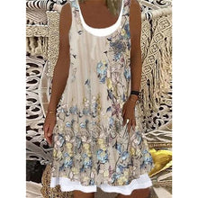 Load image into Gallery viewer, Printed Sleeveless Crewneck Dress
