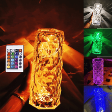 Load image into Gallery viewer, Rose Rays Crystal Diamond Table Lamp
