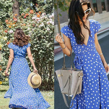 Load image into Gallery viewer, Belted Polka Dot Maxi Dress
