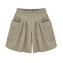 Load image into Gallery viewer, Loose Soft Cotton Wide Leg Pocket Shorts
