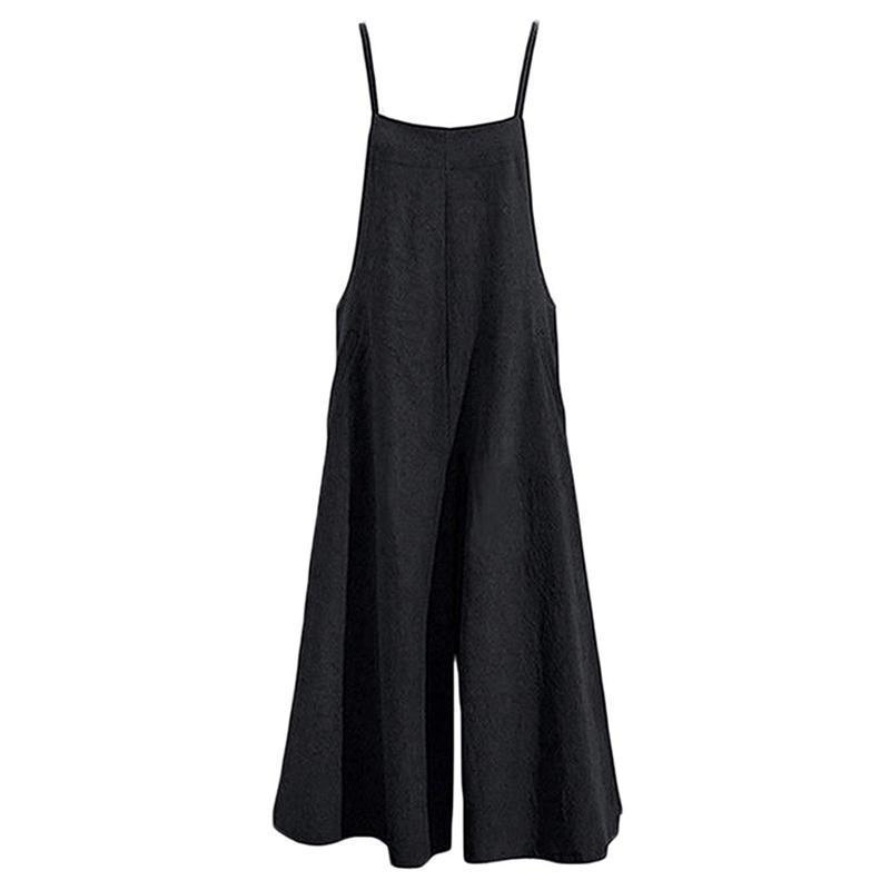 Women Casual Loose Solid Tank Jumpsuit