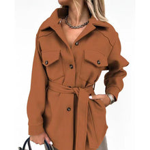 Load image into Gallery viewer, Women Fashion Slit Neck Casual Woolen Coats
