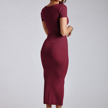 Load image into Gallery viewer, Sexy Crew Neck Tight Slit Long Dress
