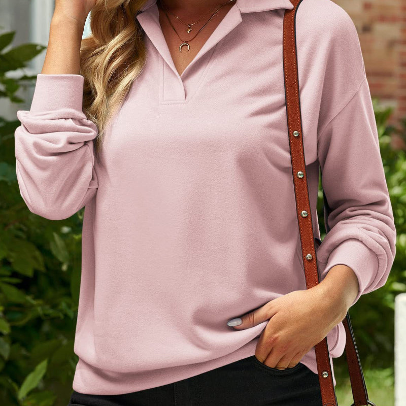 Solid Colour Long Sleeve Loose T-shirt