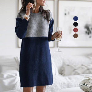 Paneled Long-sleeve Dress