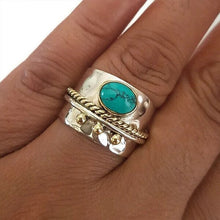 Load image into Gallery viewer, Withinhand Sterling Silver Turquoise Wide Band Ring

