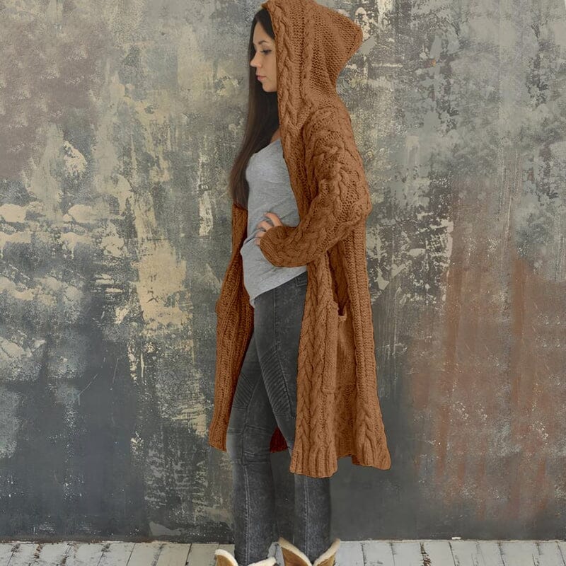 Braided Lazy Hooded Sweater