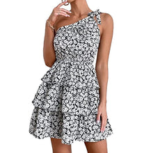 Load image into Gallery viewer, Strappy Print Layered Sleeveless Lace-Up Dress
