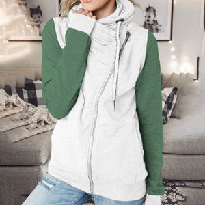 Turtleneck Zipped Fleece Sweatshirt