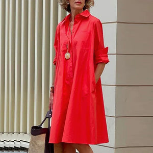 Loose Shirt Dress With Pockets