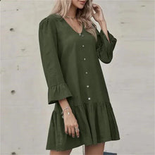 Load image into Gallery viewer, Pleated Bell Sleeve Dress
