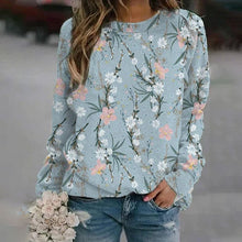 Load image into Gallery viewer, Floral Crew Neck Long Sleeves Sweatshirts
