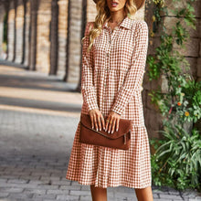 Load image into Gallery viewer, Check Swing Long Sleeve Dress
