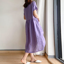 Load image into Gallery viewer, Simple Solid Color Short Sleeve Dress
