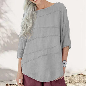 Striped Dolman Sleeve Casual Cotton Top