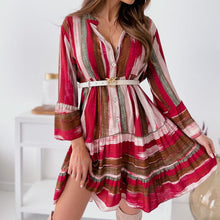 Load image into Gallery viewer, Printed V-Neck Pleated Skirt
