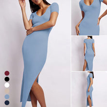 Load image into Gallery viewer, Sexy Crew Neck Tight Slit Long Dress
