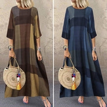 Load image into Gallery viewer, 3/4 Sleeve Plaid Dress
