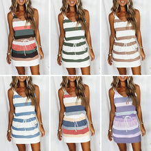 Load image into Gallery viewer, Suspender Striped Dress
