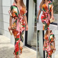 Load image into Gallery viewer, Printed Lapel Shirt Dress
