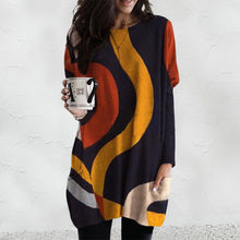 Load image into Gallery viewer, Contrast Geometric Pattern Sweater
