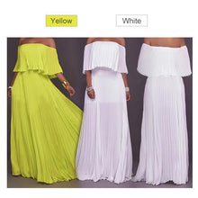 Load image into Gallery viewer, One-word Collar Pleated Maxi Prom Dress
