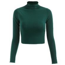 Load image into Gallery viewer, Half Turtleneck Solid Color Long Sleeve Knit T-Shirt
