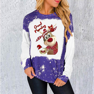 Christmas Crew Neck Print Sweatshirt
