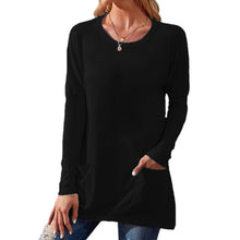 Load image into Gallery viewer, Crew Neck Long Sleeve Pocket T-Shirt

