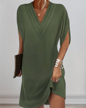 Load image into Gallery viewer, Slit sleeve solid color elegant dress
