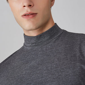 Men's Slim Fit T-shirt with a Stand-up Collar