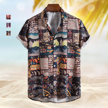 Load image into Gallery viewer, Men Patchwork Print Button Front Shirt
