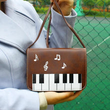 Load image into Gallery viewer, Piano Keys Music Note Shoulder Bag
