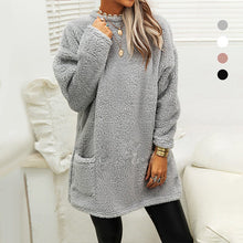 Load image into Gallery viewer, Pocket Crew Neck Casual Warm Long Sleeve T-Shirt Dress
