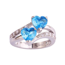 Load image into Gallery viewer, Double Heart Zircon Ring
