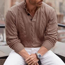 Load image into Gallery viewer, Stand Collar Twist Knitted Sweater
