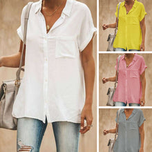 Load image into Gallery viewer, Women&#39;s Casual Short Sleeve Vintage Shirt
