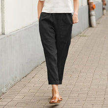 Load image into Gallery viewer, Plain Cotton Linen Casual Pants for Women
