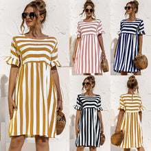 Load image into Gallery viewer, Ruffled Striped Dress
