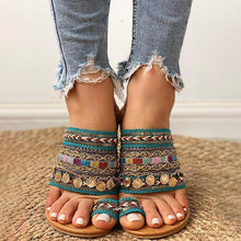 Load image into Gallery viewer, Ethnic boho style toe ring sandals
