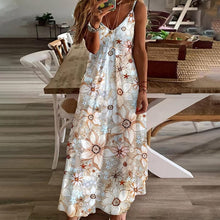 Load image into Gallery viewer, Women&#39;s V-neck Print Loose Slip Dress

