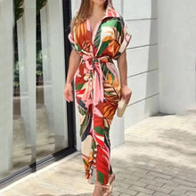 Load image into Gallery viewer, Printed Lapel Shirt Dress
