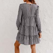 Load image into Gallery viewer, Round Neck Plaid Dress

