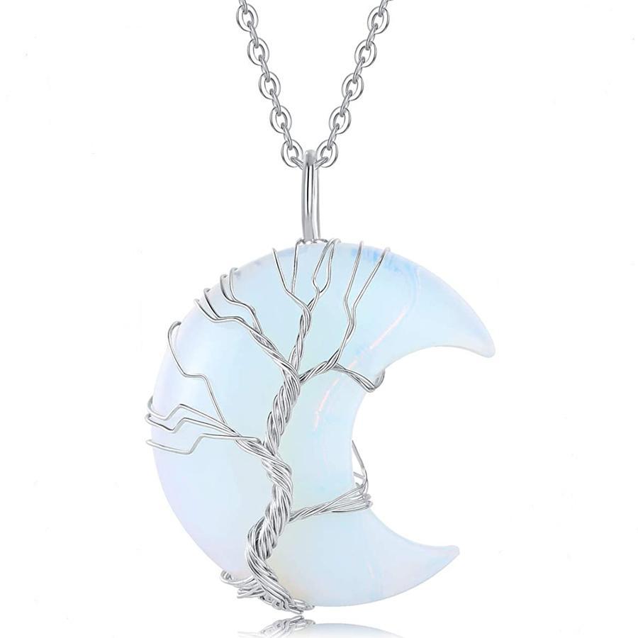 Tree of Life Crescent Moon Necklace