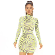 Load image into Gallery viewer, Long Sleeve High Waist Casual Dress
