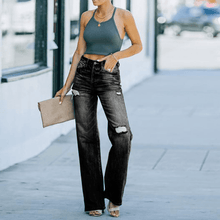 Load image into Gallery viewer, Straight Ripped Jeans
