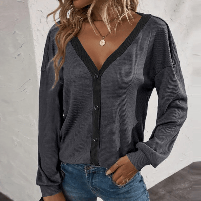 Women's V-Neck Cropped Cardigan Sweaters